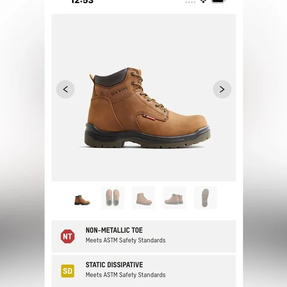 Red Wing “King Toe” Leather Work Boots Meets ASTM Standards Water Proof M sz 11R Men main image 2